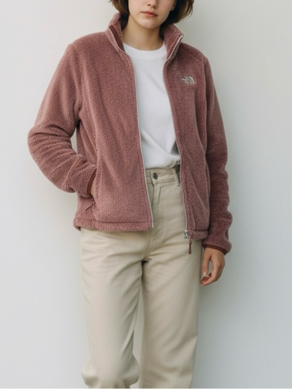 The North Face Women’s Twilight Mauve Osito Fleece Full Zip High Pile Jacket XS